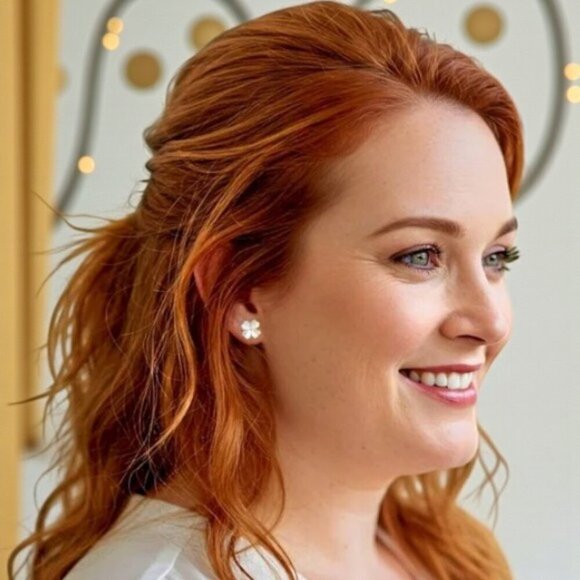 S925 Silver Four-Leaf Clover Stud Earrings Dainty Trendy Lucky Charm Jewelry - Picture 9 of 14